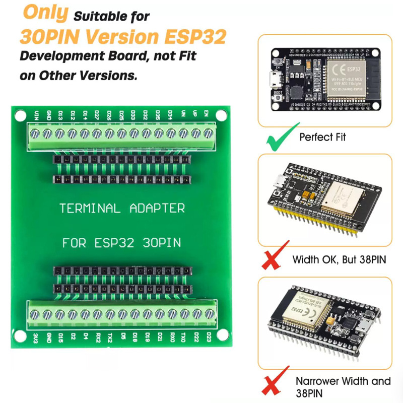 Esp32 Wifi Bluetooth Module - บอร์ดพัฒนา ESP32 NodeMCU-32S ESP32-32D 32U 30