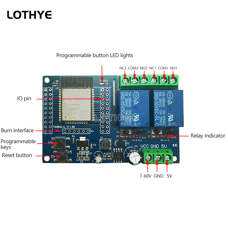 โมดูลรีเลย์ ESP32 แบบสองช่องสั - Esp32 Wifi Bluetooth Module บทวิจารณ์และราคา